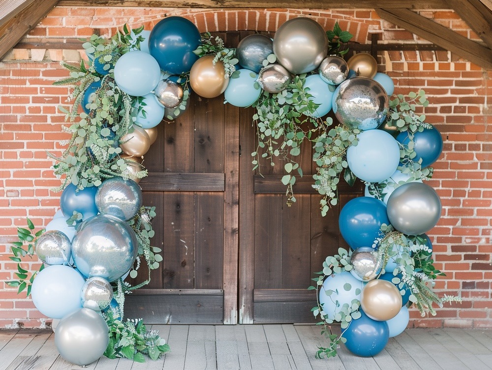 arche de ballons eucalyptus